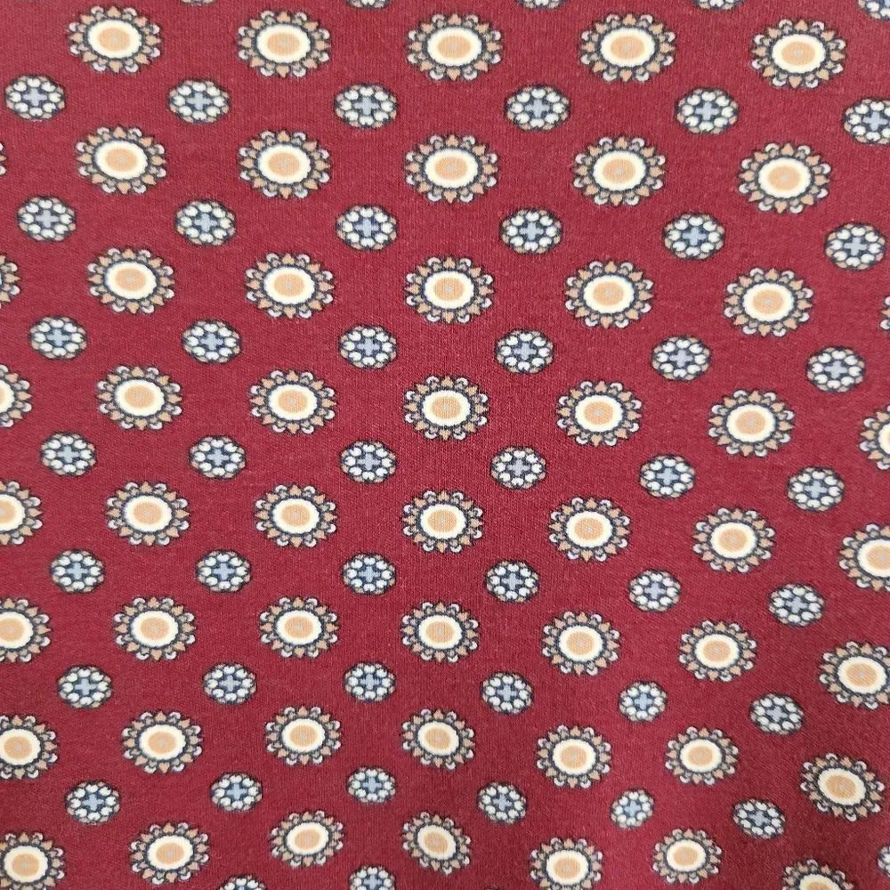 M41 Lands' End Men's Maroon Polo w Muti Color Dot Print